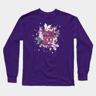 Celebrate 100 Days of School - Butterflies 100 Days Smarter Long Sleeve T-Shirt